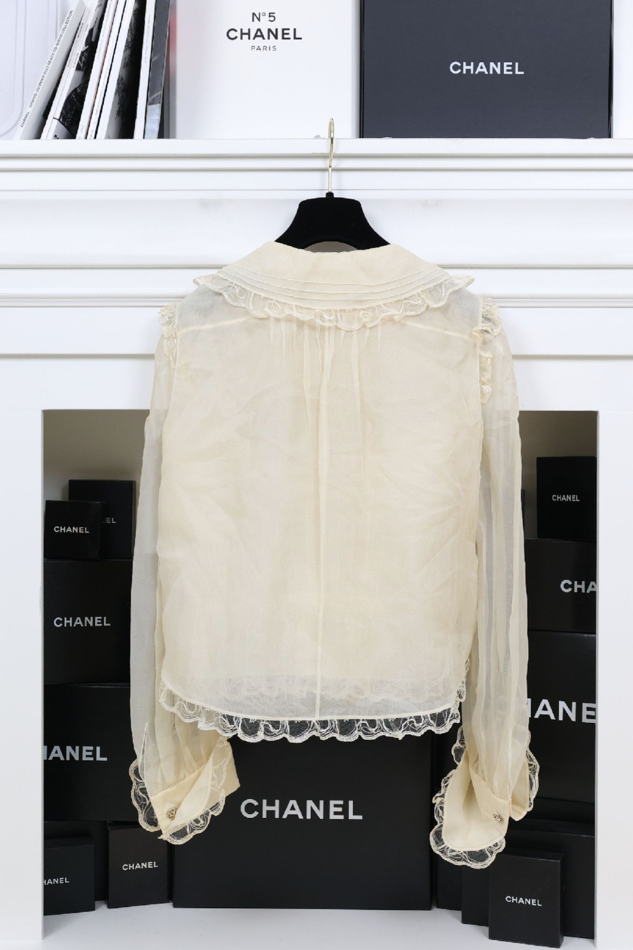 Chanel 08A Lace Detailed Blouse