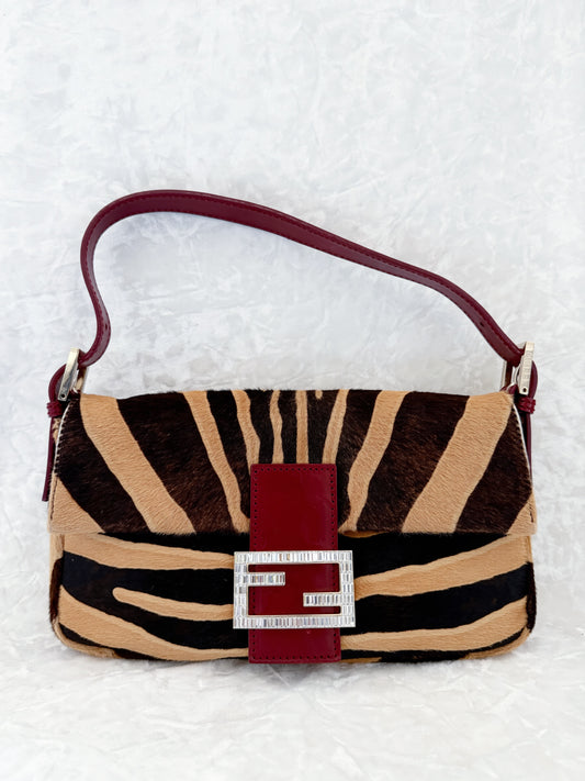 Fendi Zebra Print PonyHair Baguette
