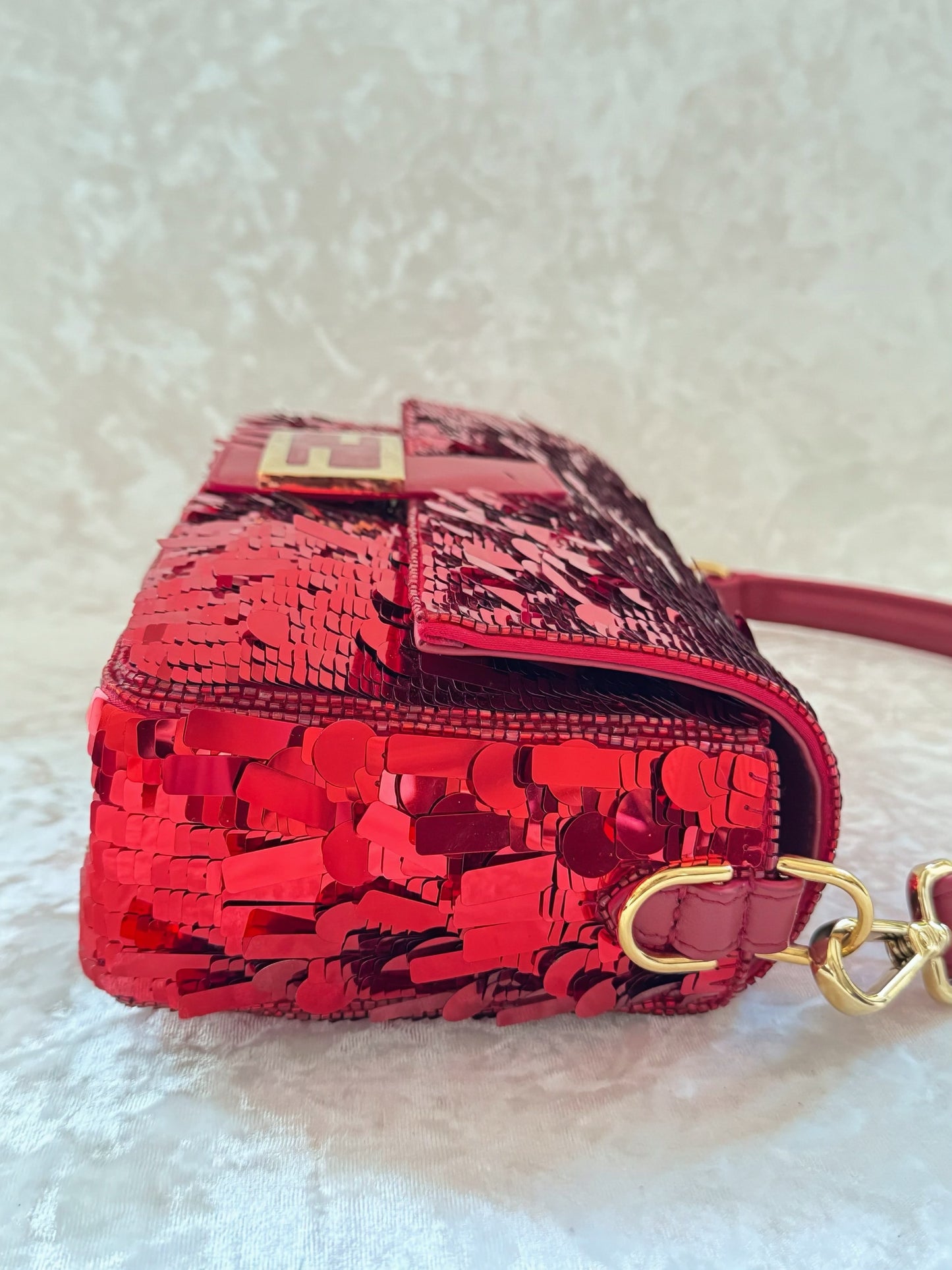 Fendi Re-Edition Red Sequins Baguette