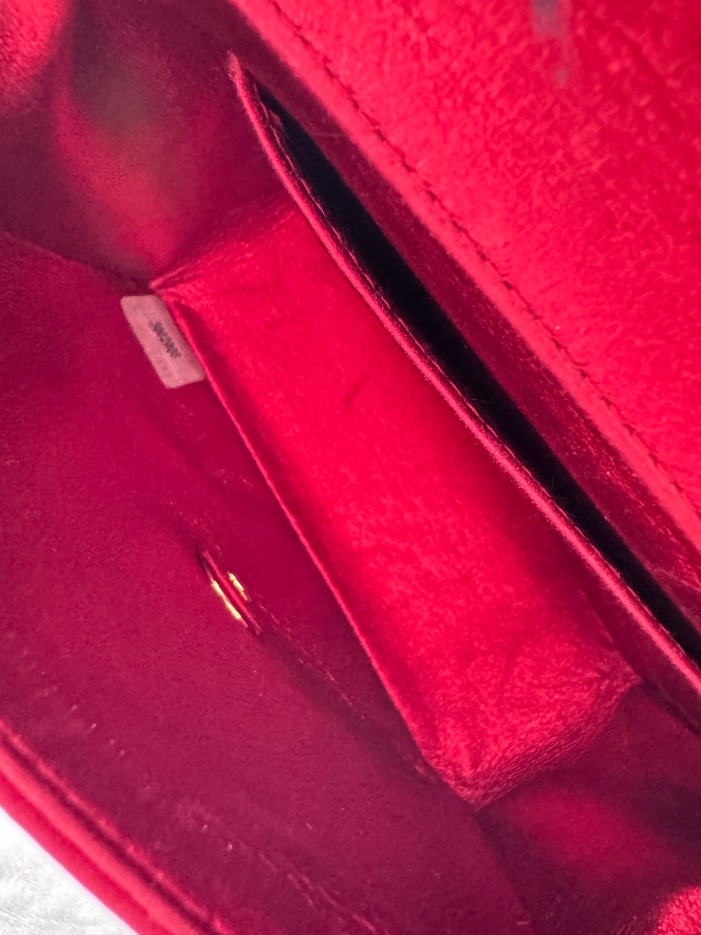 Vintage Chanel 1994 Metallic Red Child Flap