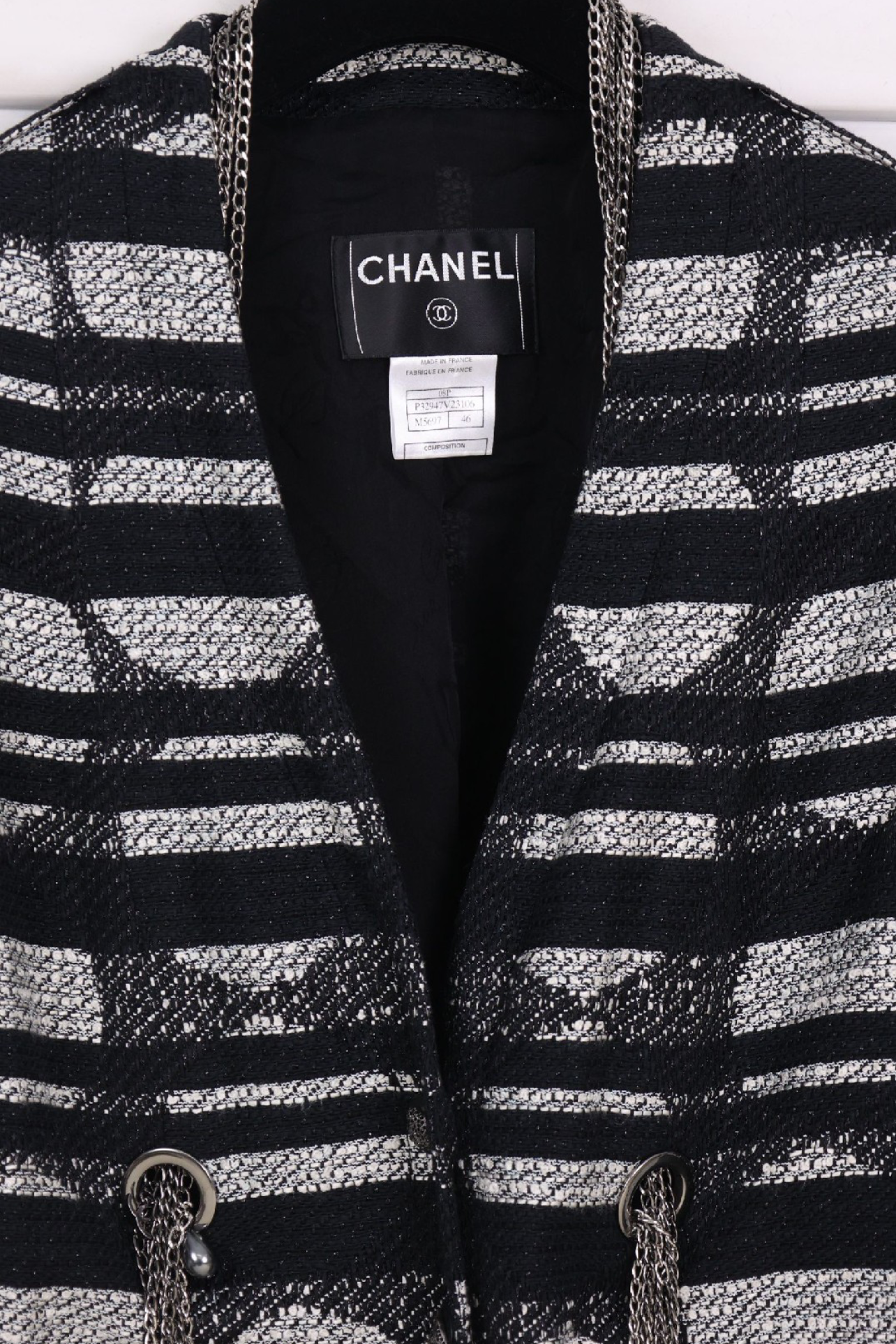 Chanel 08P Stripe Chains Jacket