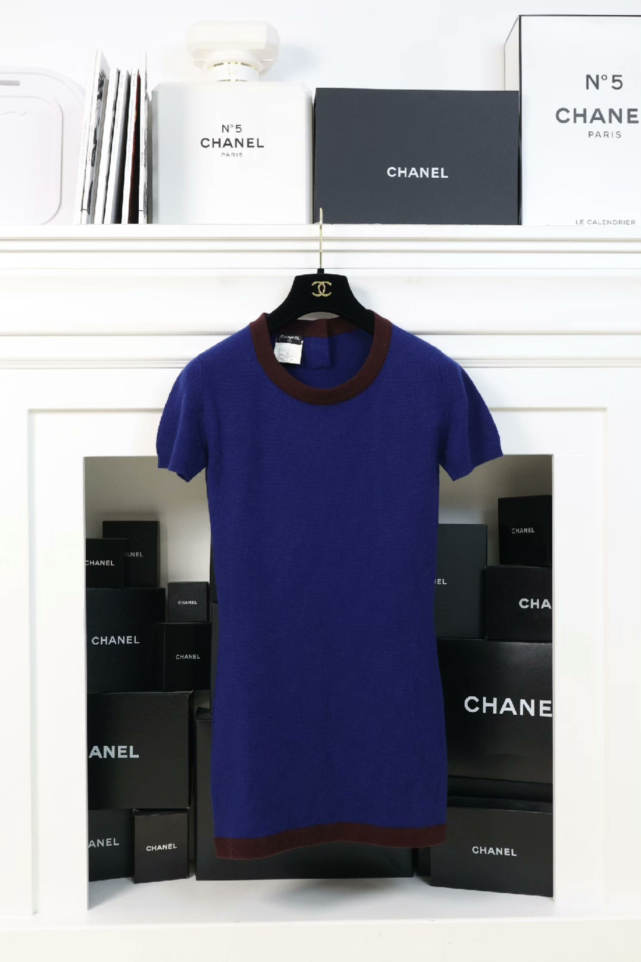 Vintage Chanel Blue Knitted Two Pieces Set