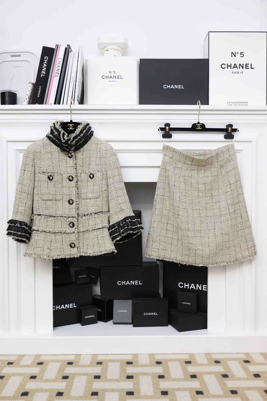 Chanel 10RTW Runway Ruffle Detailed Tweed Set