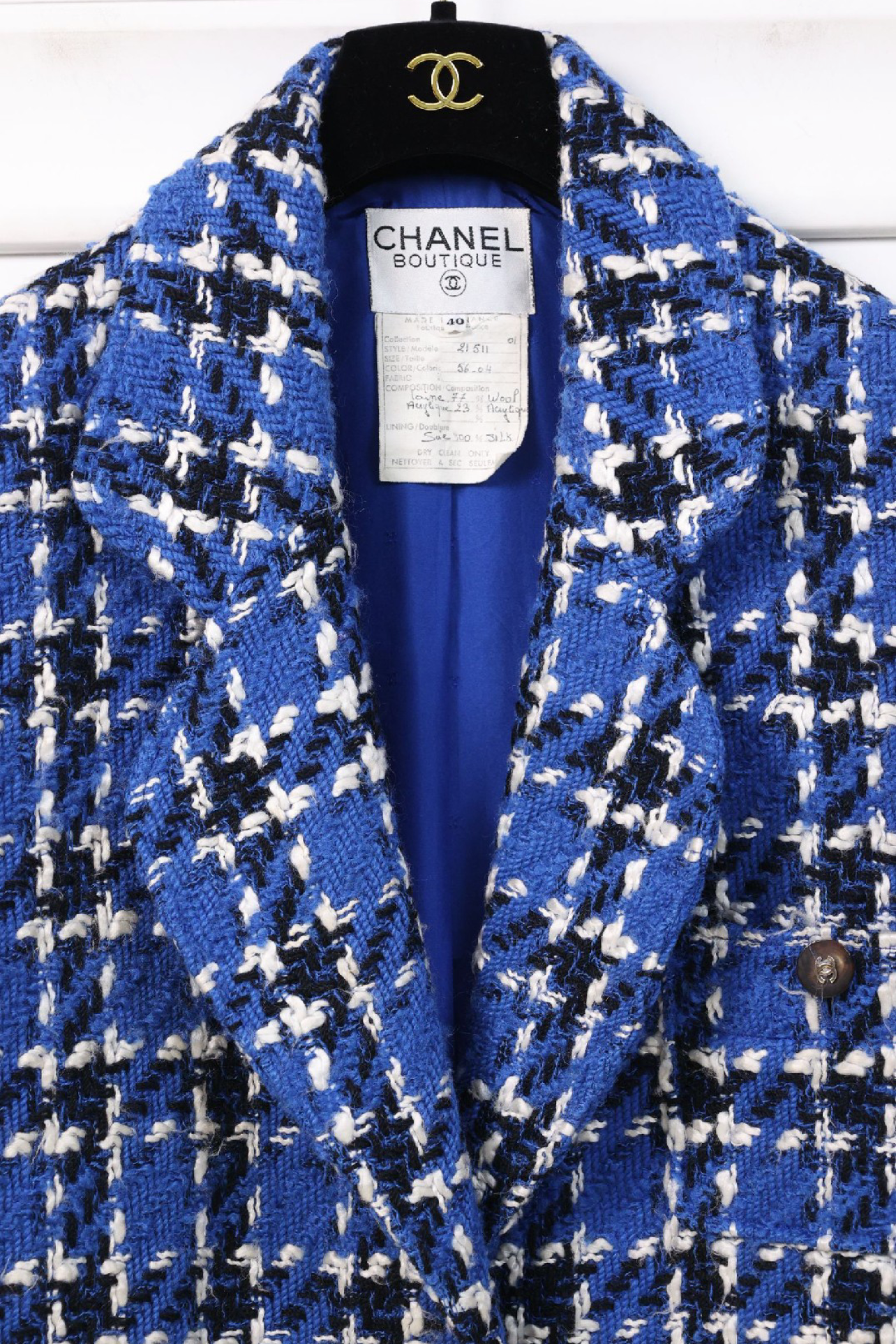 Vintage Chanel Grid Tweed Jacket