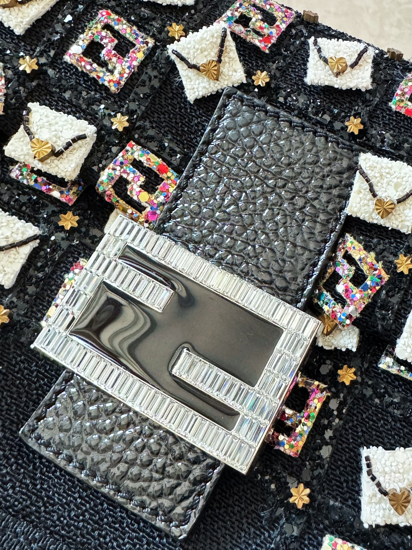 Fendi Love Notes Sequins Baguette