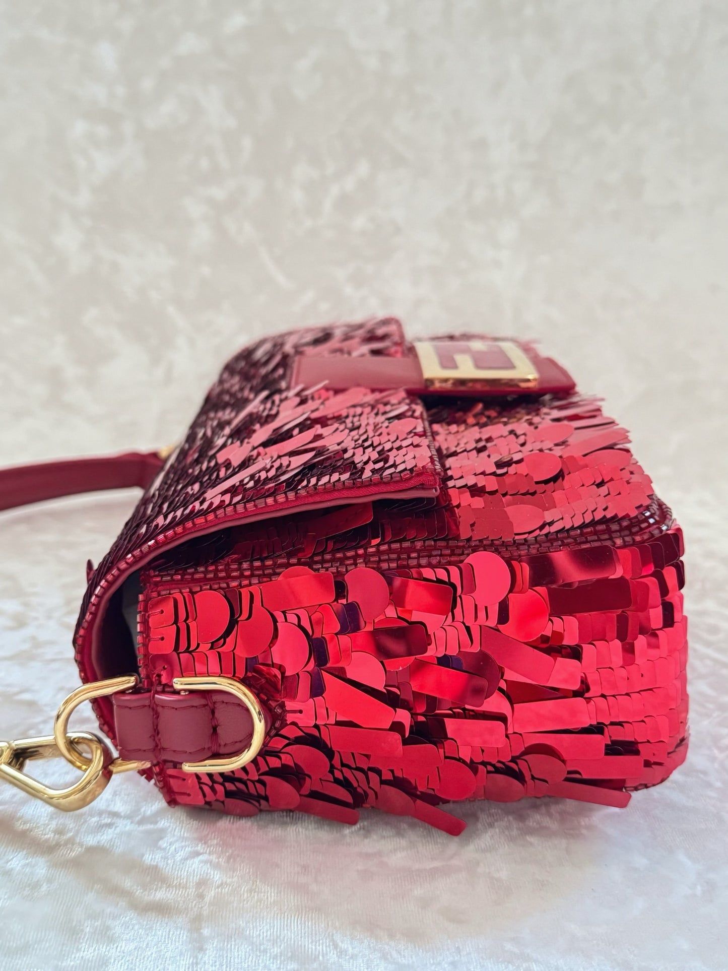 Fendi Re-Edition Red Sequins Baguette
