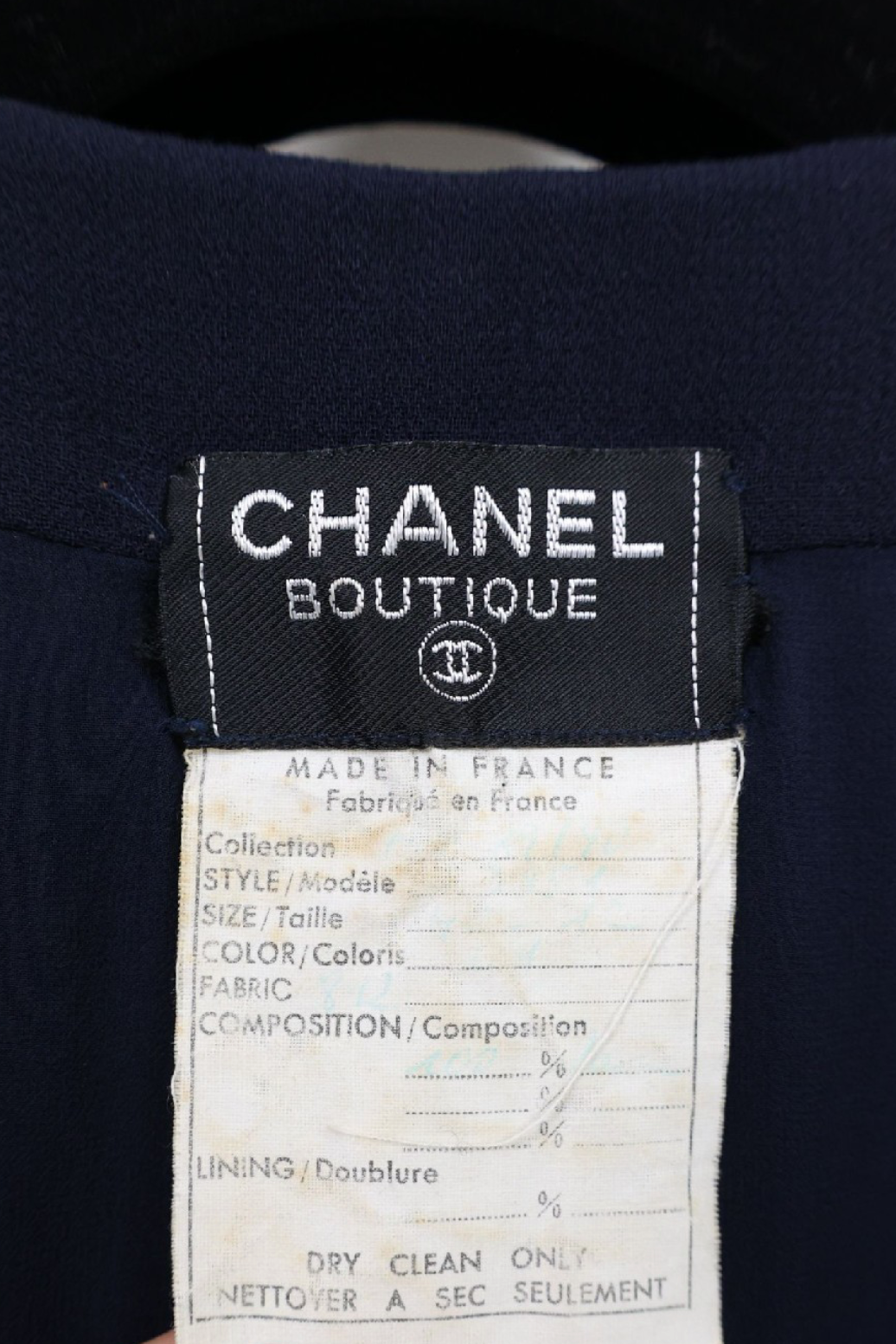 Vintage Chanel Navy Silk Dress