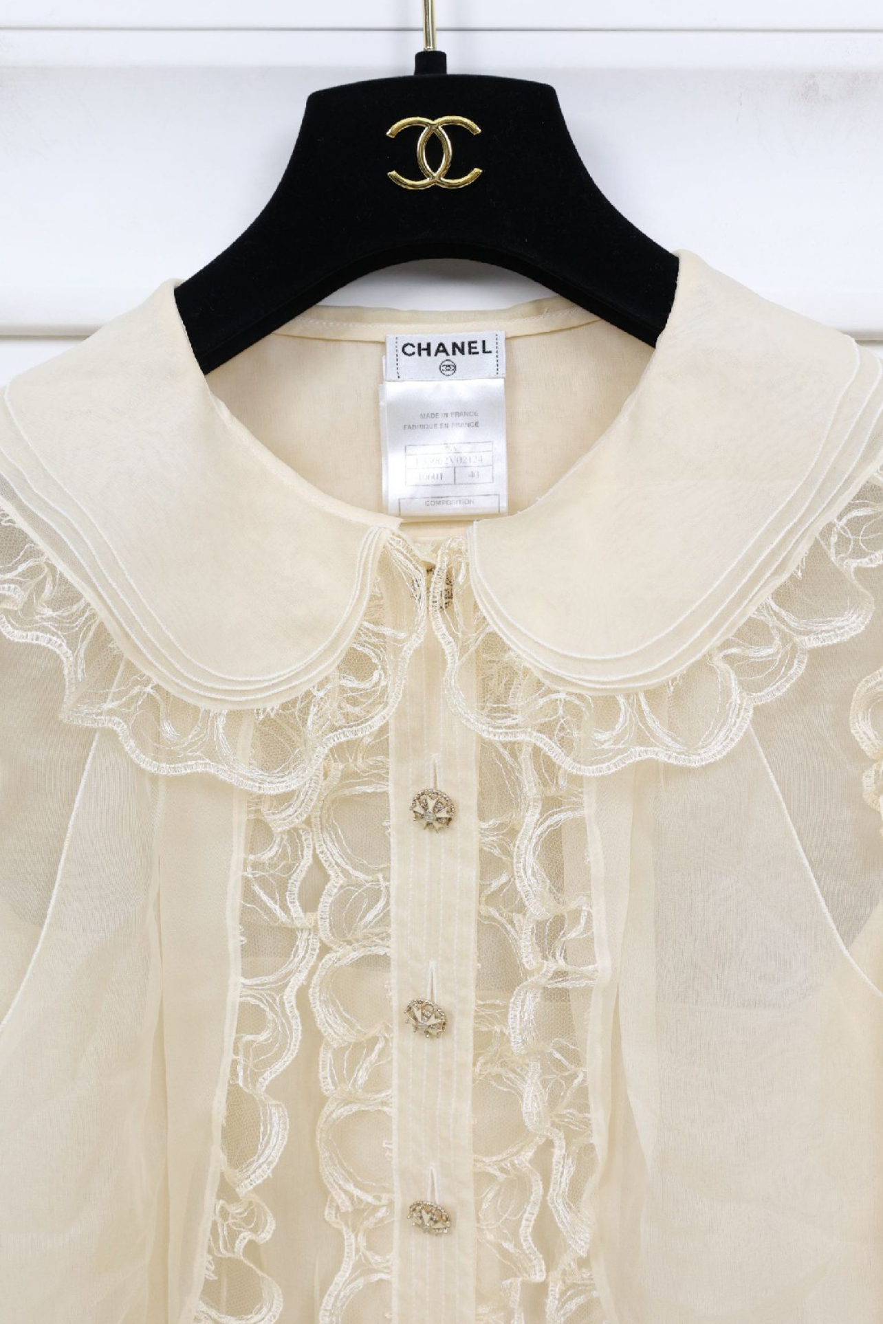 Chanel 08A Lace Detailed Blouse