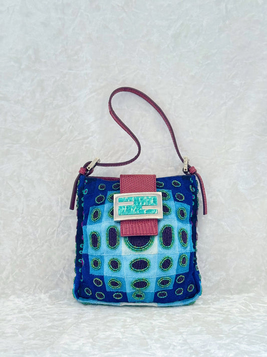 Fendi Victor Vasarely Beaded Fries Bag