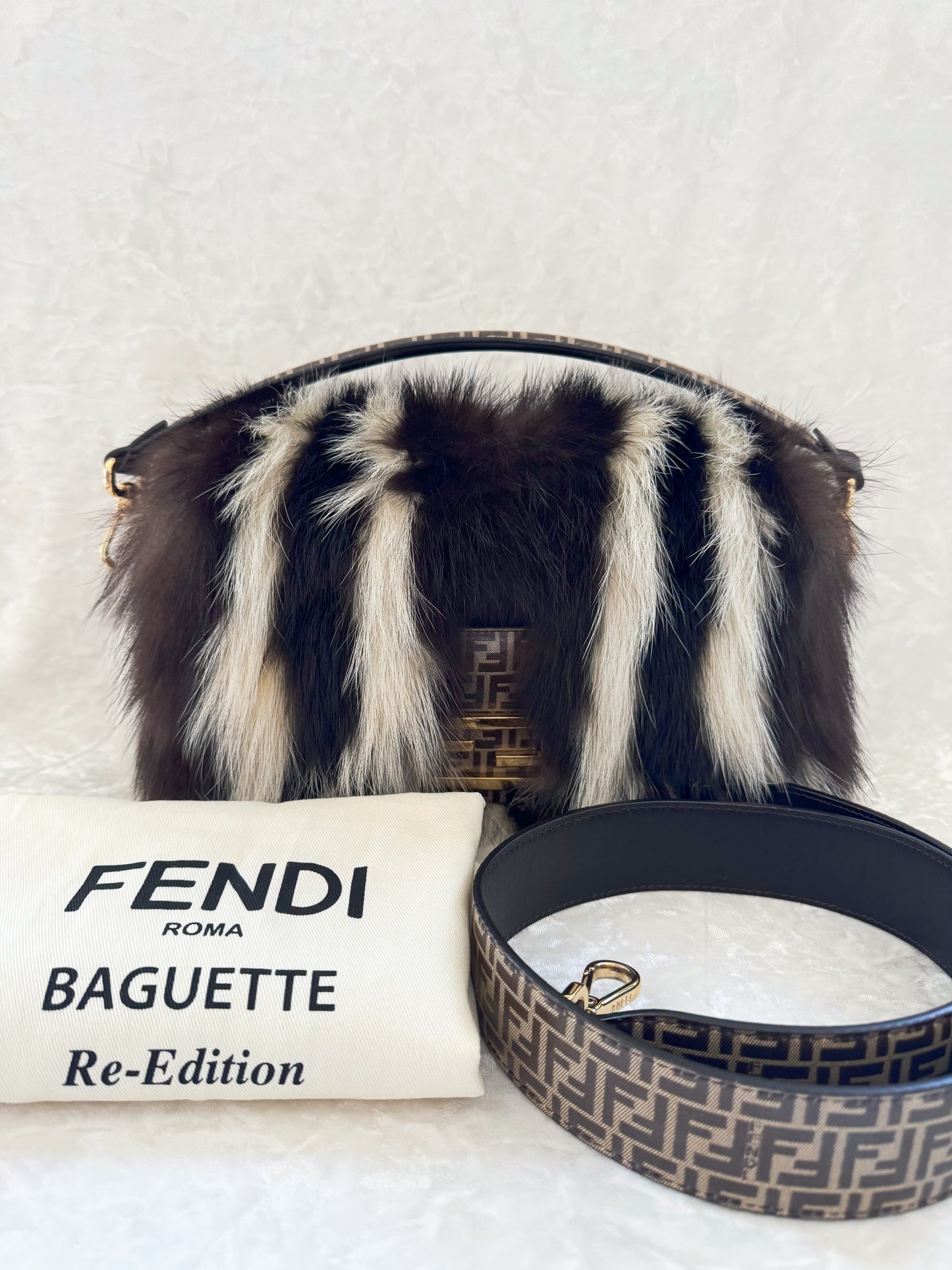 Fendi Re-edition Skunk Fur Baguette
