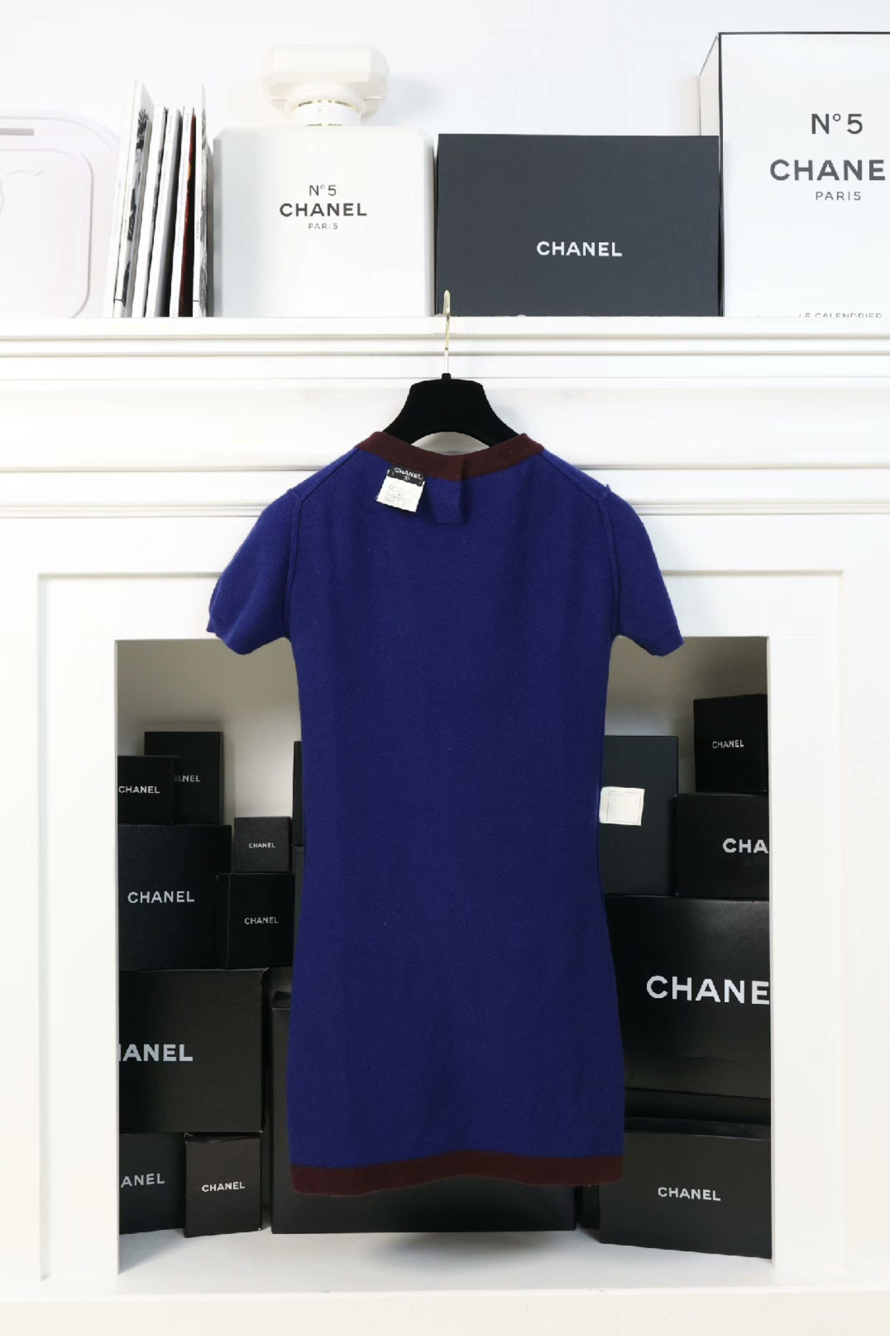 Vintage Chanel Blue Knitted Two Pieces Set