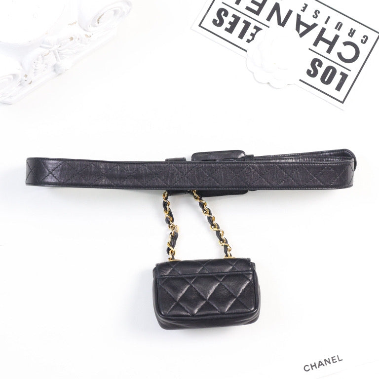 Vintage Chanel Hanging Micro Belt Bag