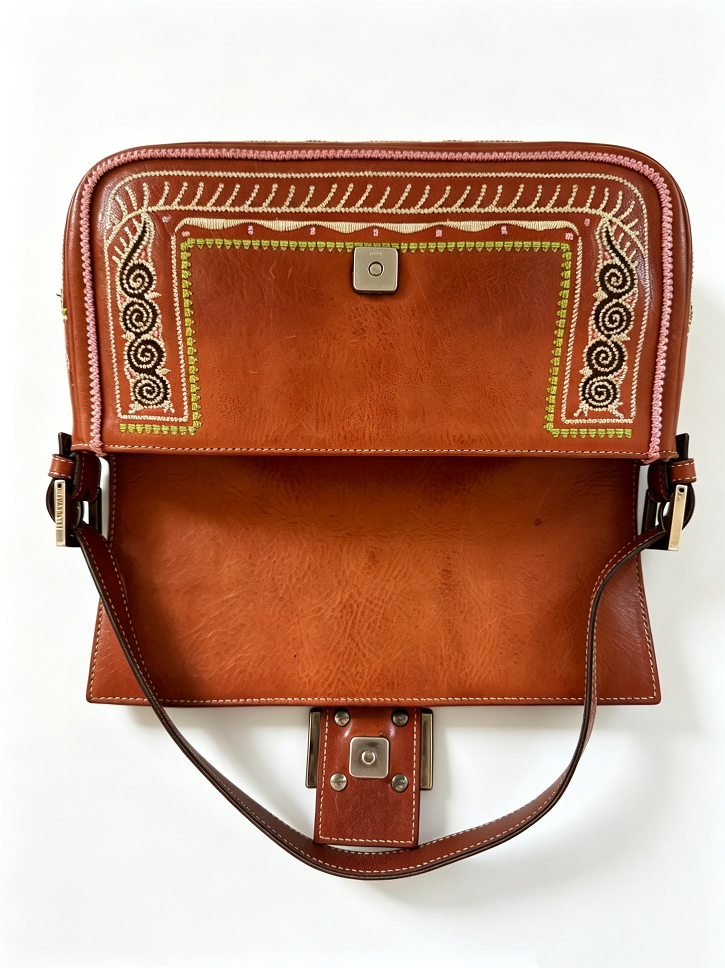 FENDI EMBROIDERED AZTEC BAGUETTE