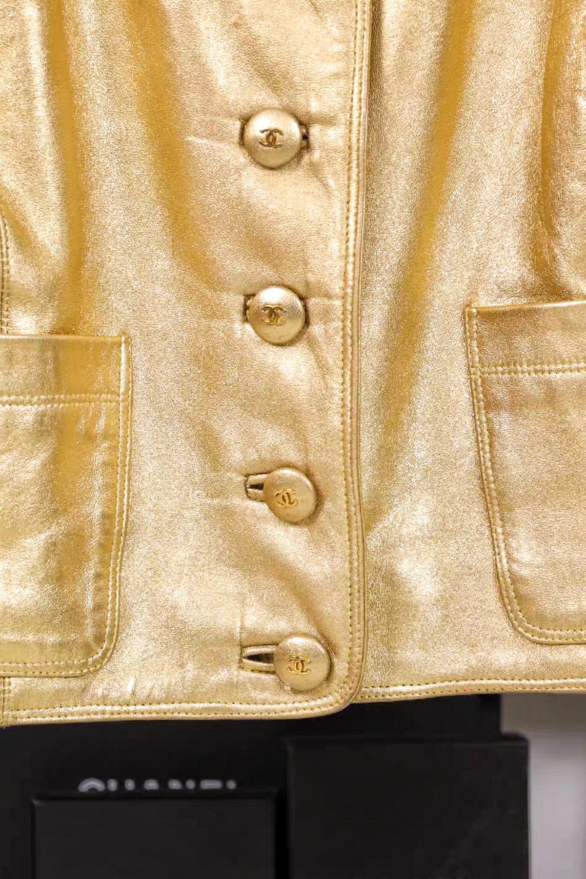 Vintage Chanel 94A Gold Leather Vest