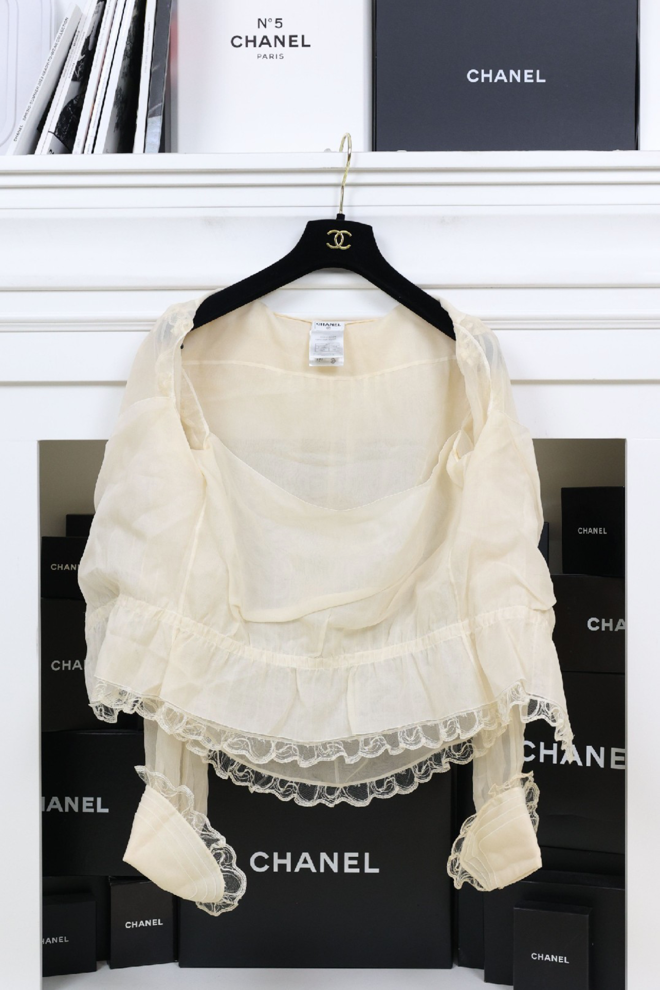 Chanel 08A Lace Detailed Blouse