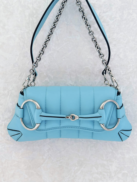 Gucci Sky Blue Mini Horsebit Chain
