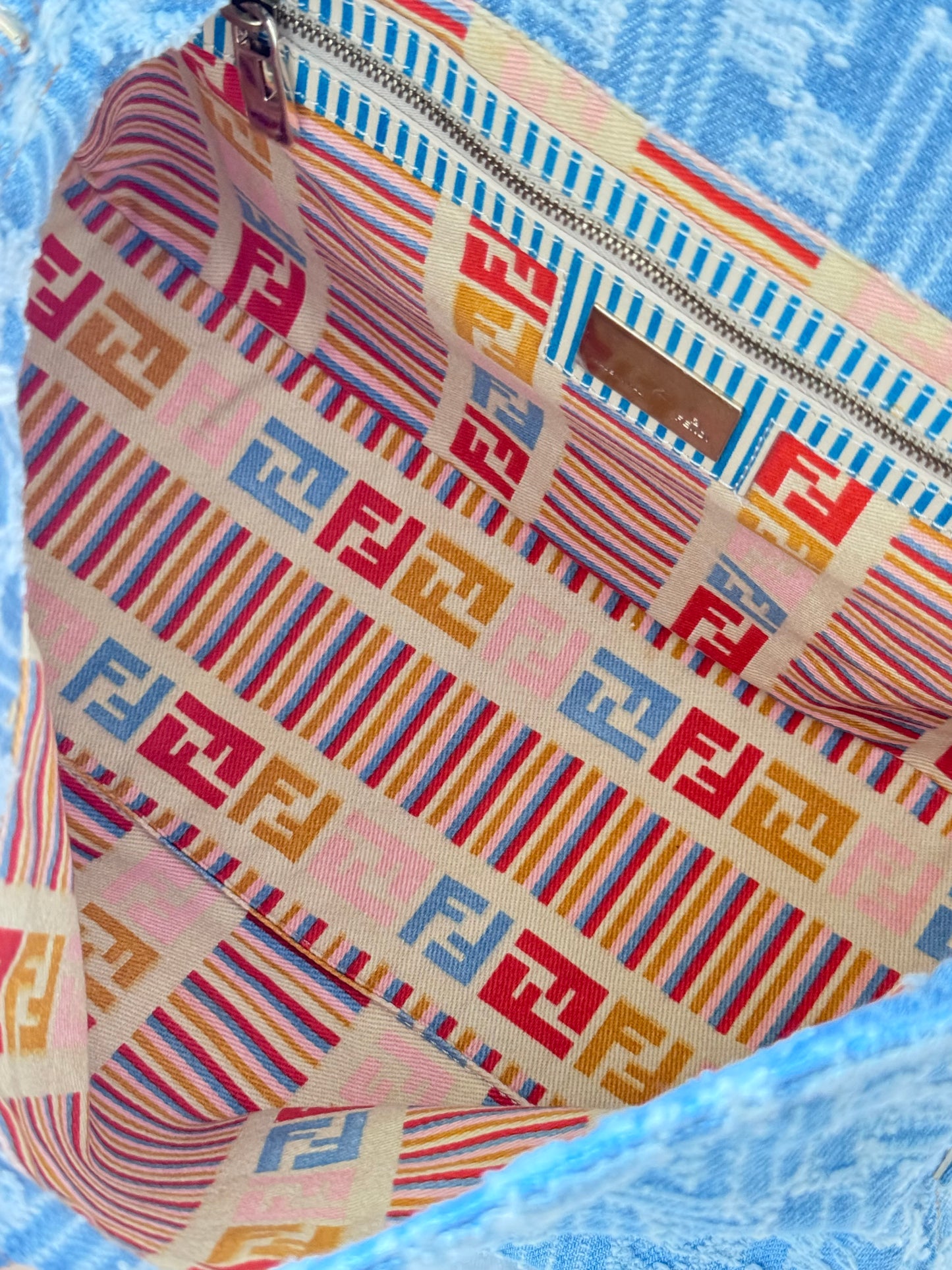 Fendi Denim Monogram Mamma Baguette