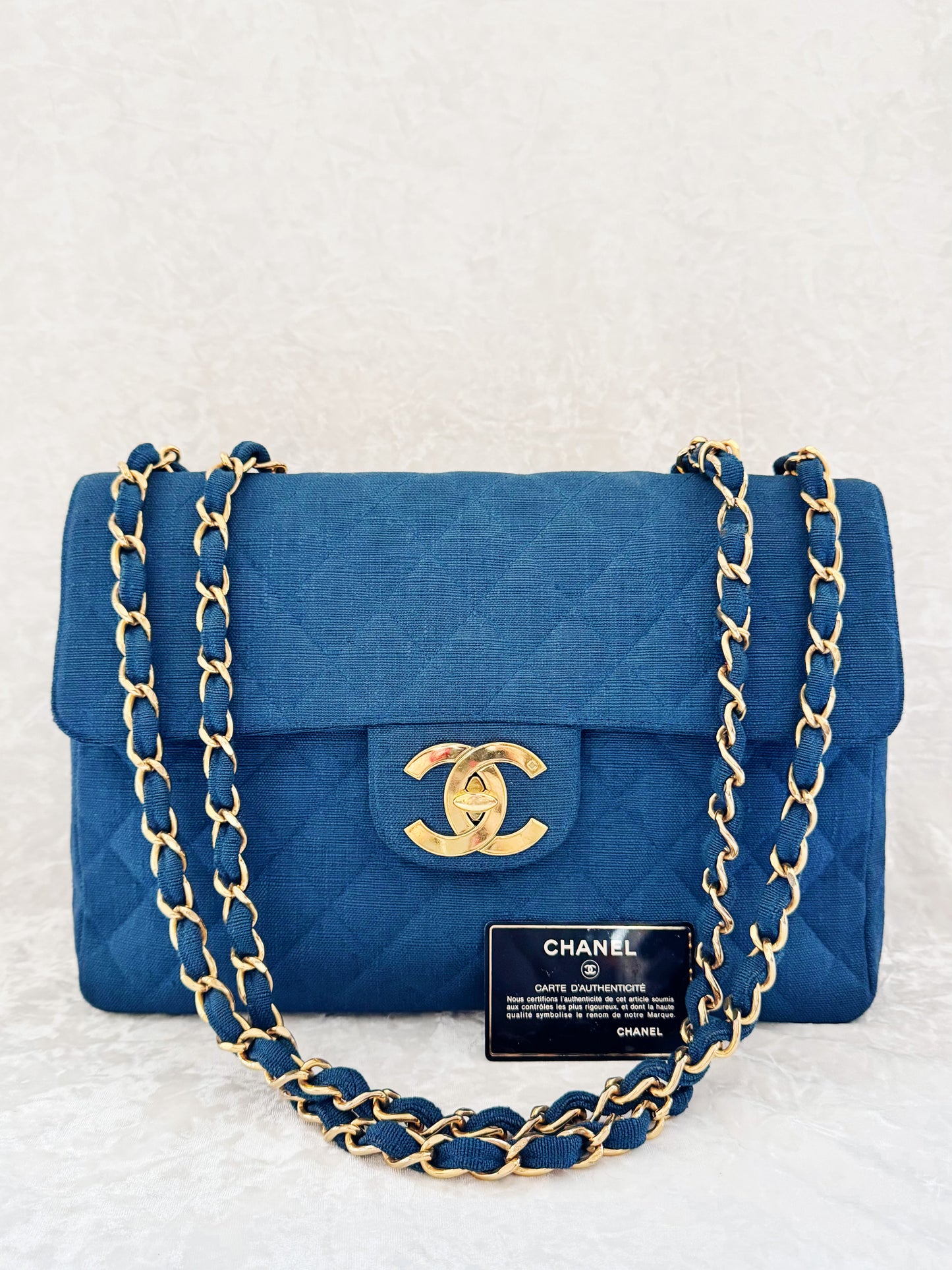 Vintage Chanel 1994 Blue Canvas Maxi