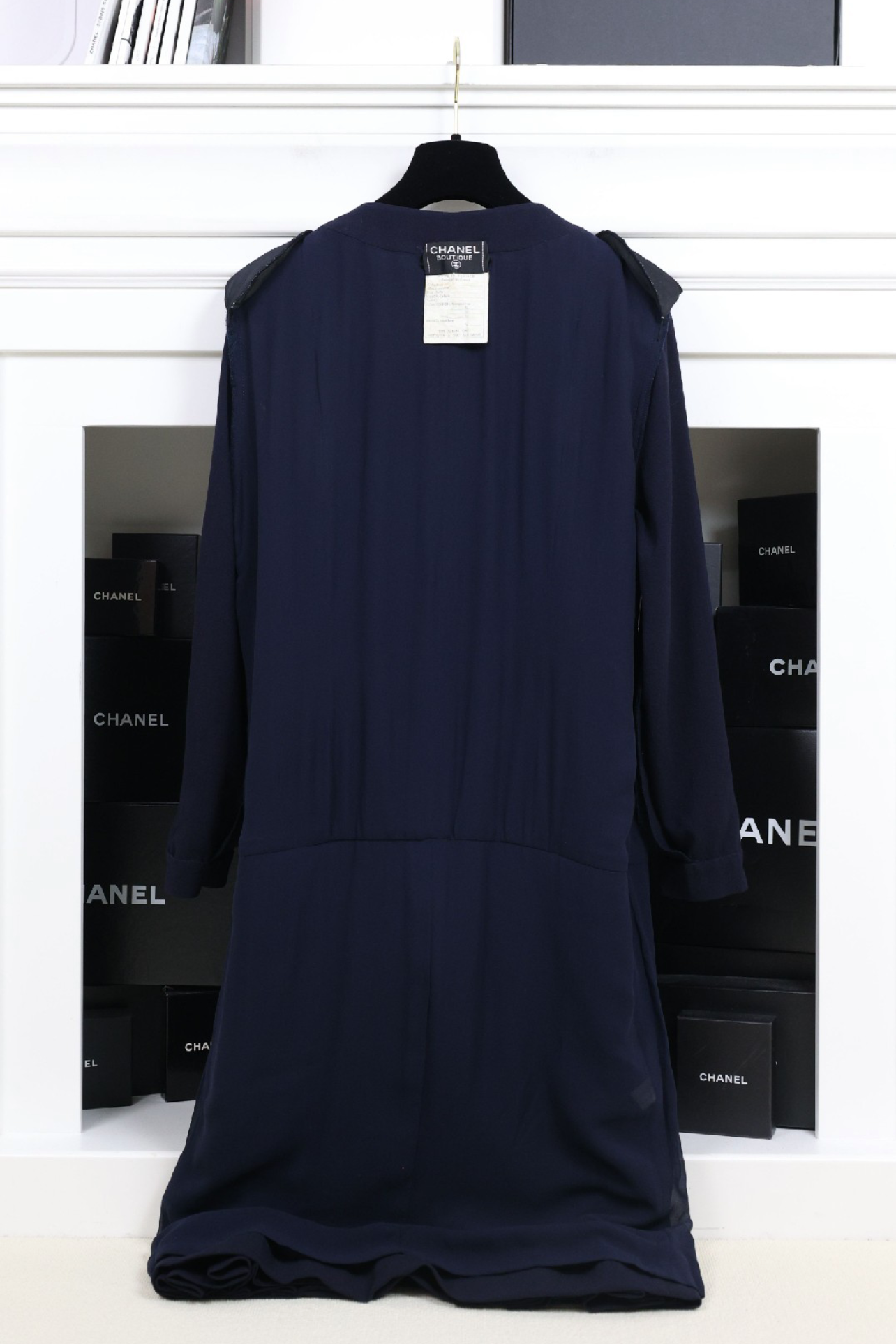 Vintage Chanel Navy Silk Dress