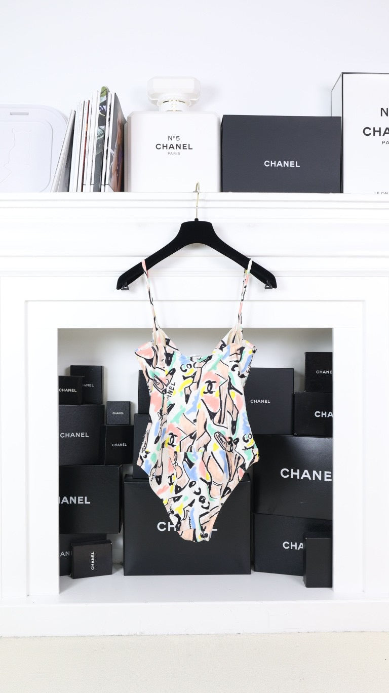 Vintage Chanel 95P Shoe Print Swimsuit