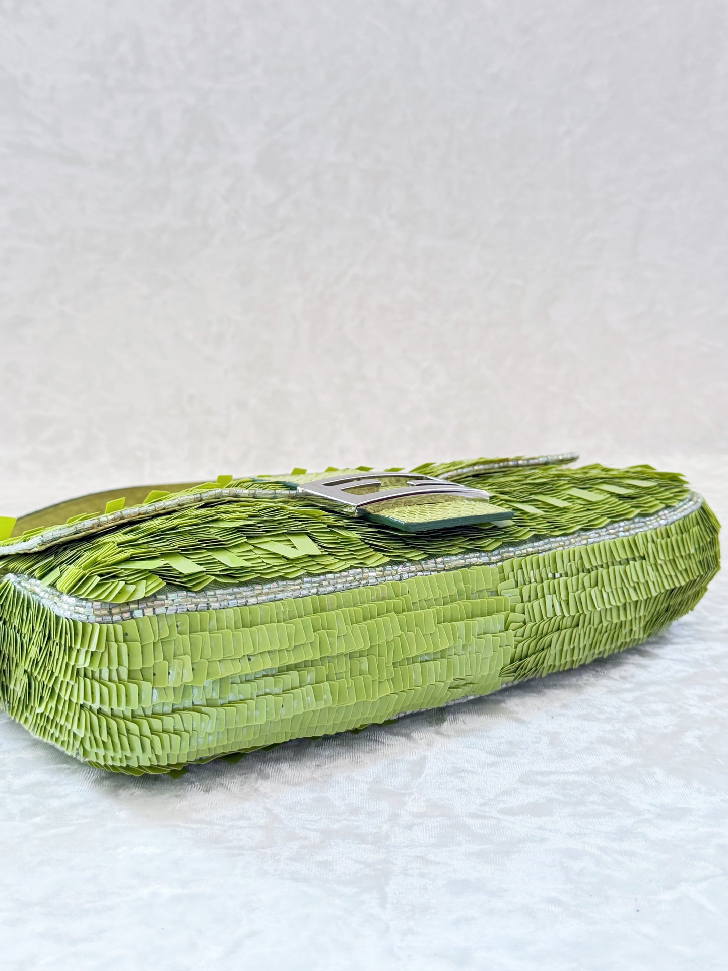 Fendi Apple Green Sequins Baguette