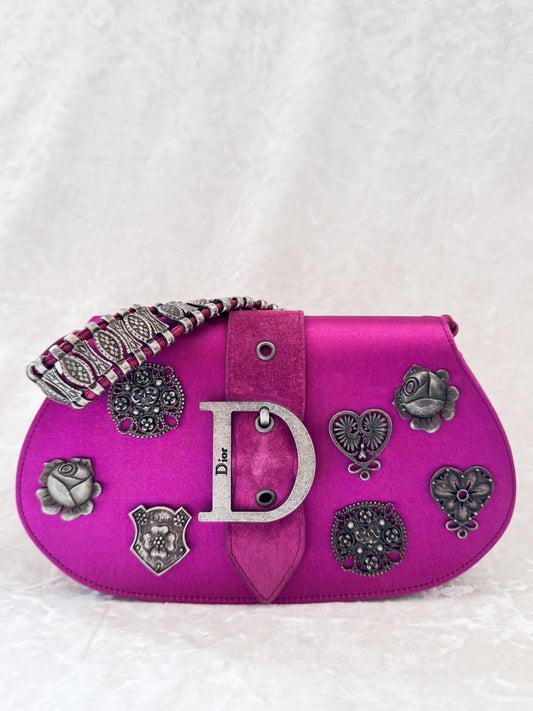 Christian Dior Pink Silk Batch Bag