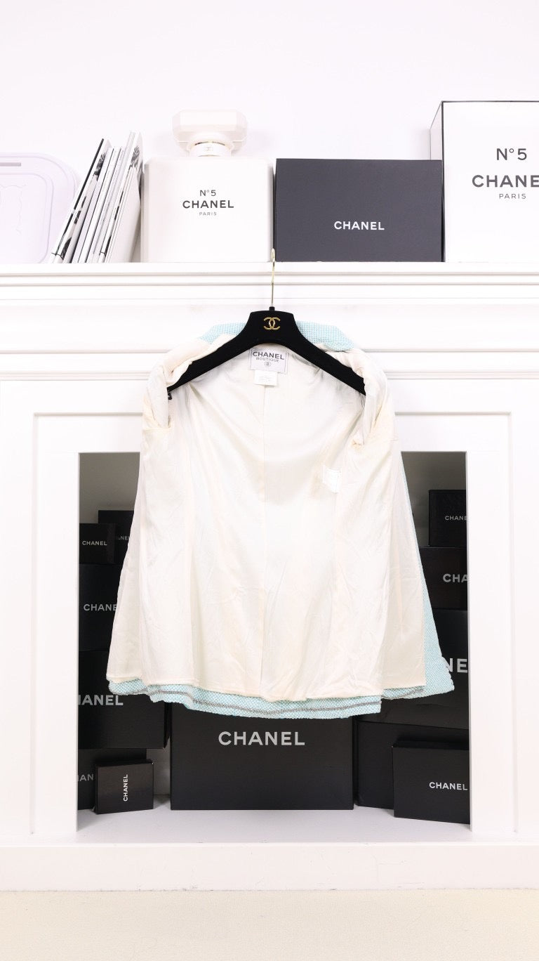 Vintage Chanel 97P Baby Blue Shell Button Set