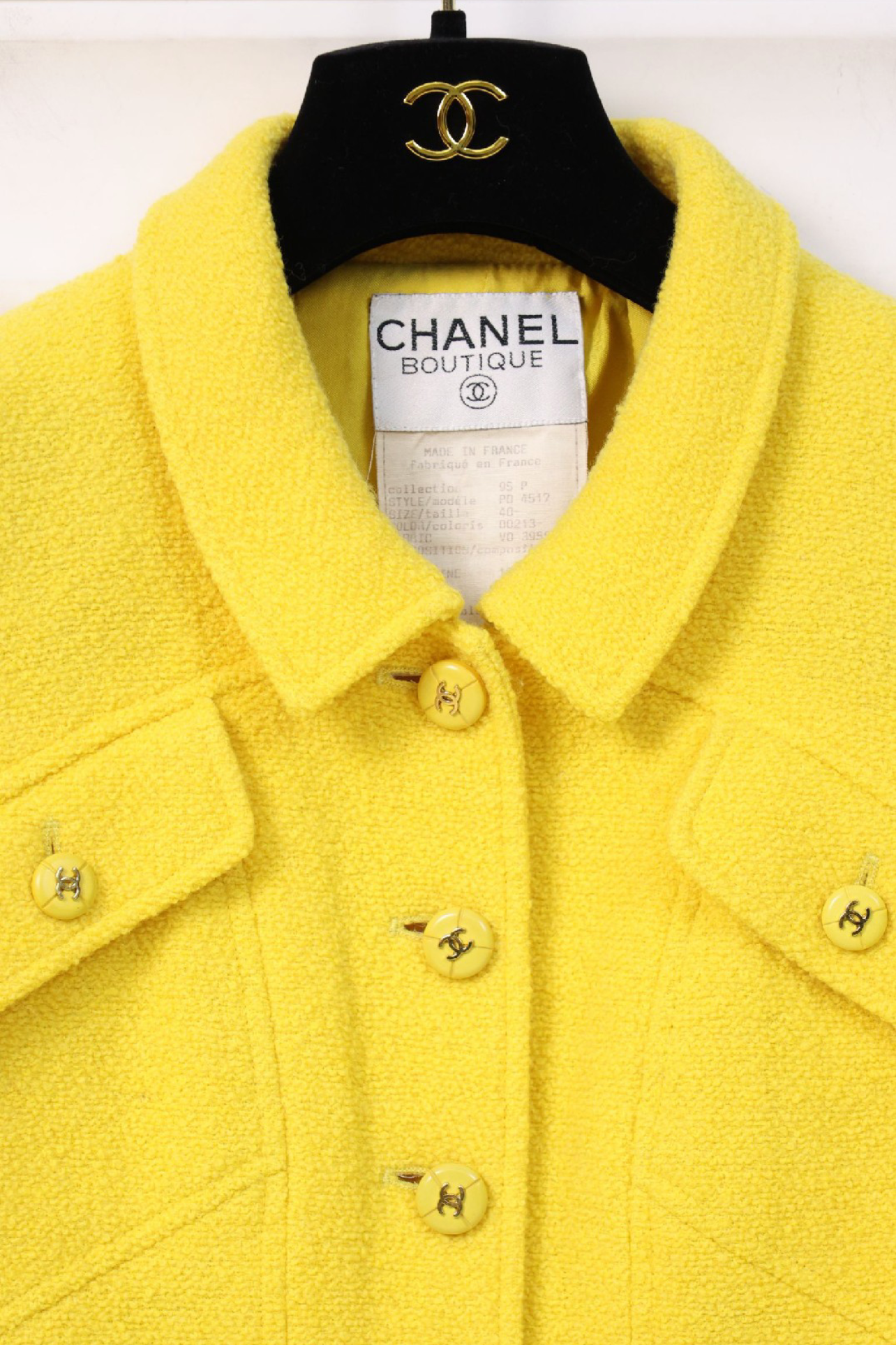 Vintage Chanel 95P Lemon Yellow Jacket