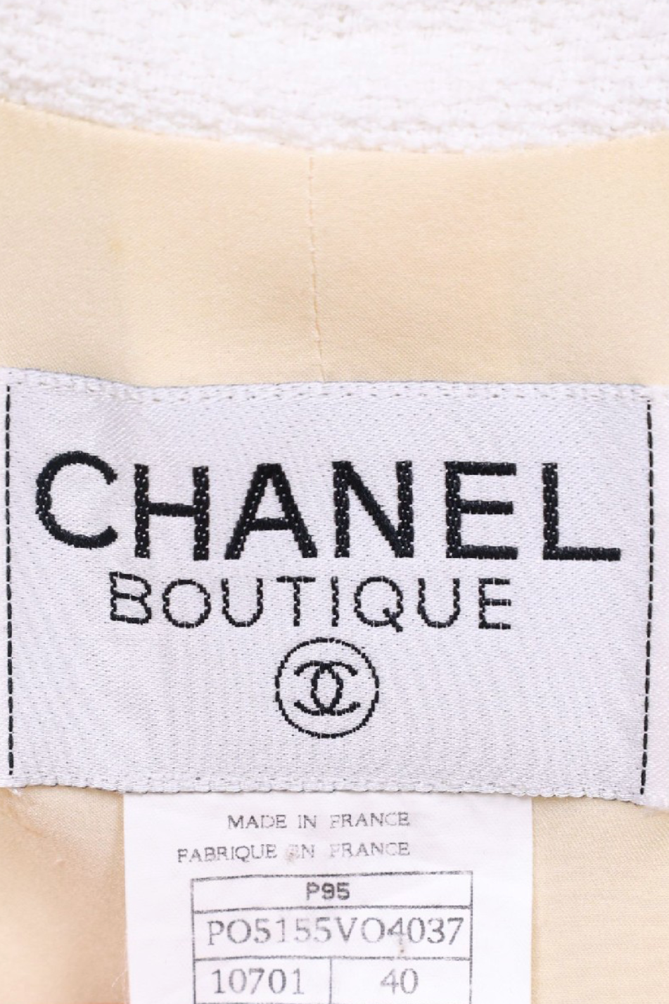 Vintage Chanel 95P Runway White Cropped Jacket