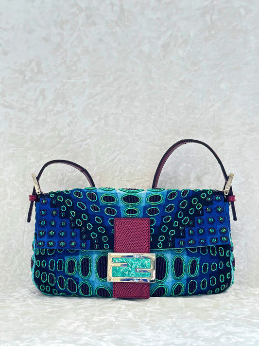 Fendi Victor Vasarely Beaded Baguette