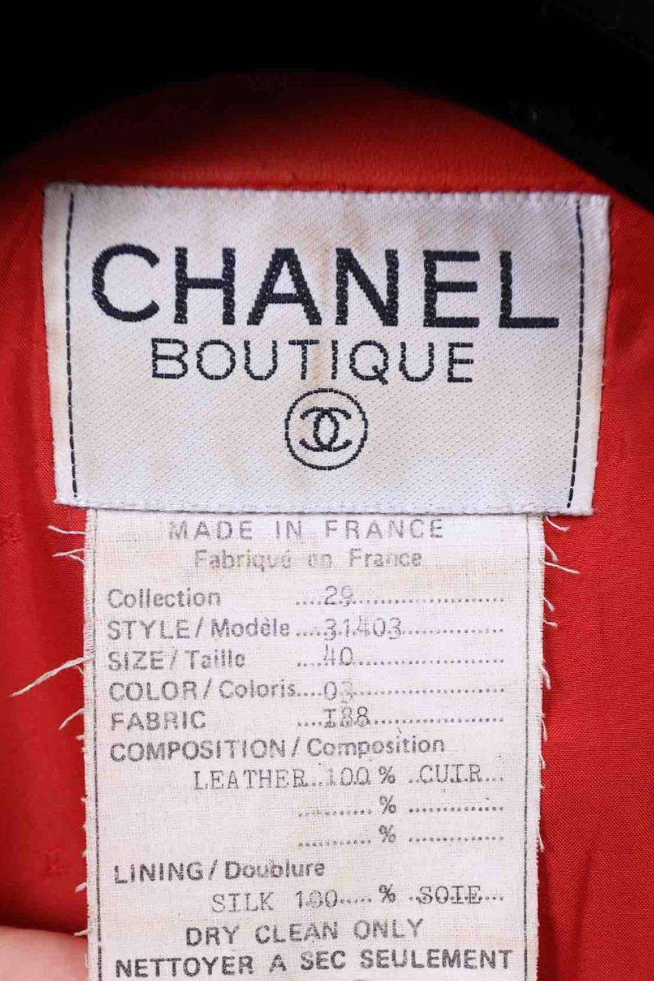 Vintage Chanel 92P Runway Red Leather Jacket