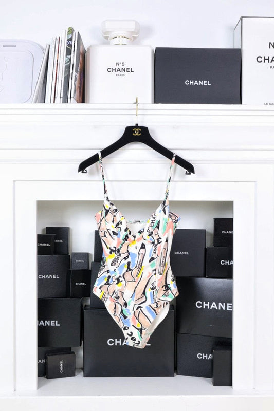 Vintage Chanel 95P Shoe Print Swimsuit