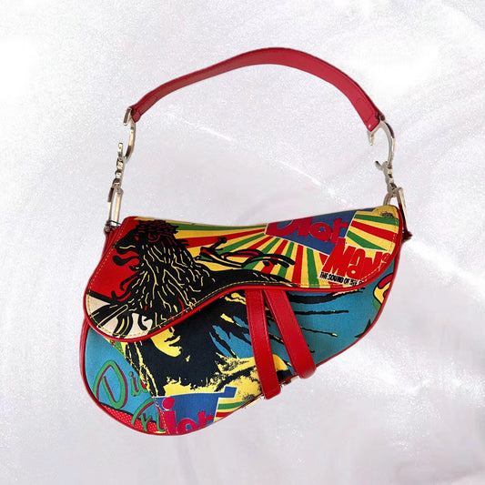 Christian Dior Rasta Saddle Bag