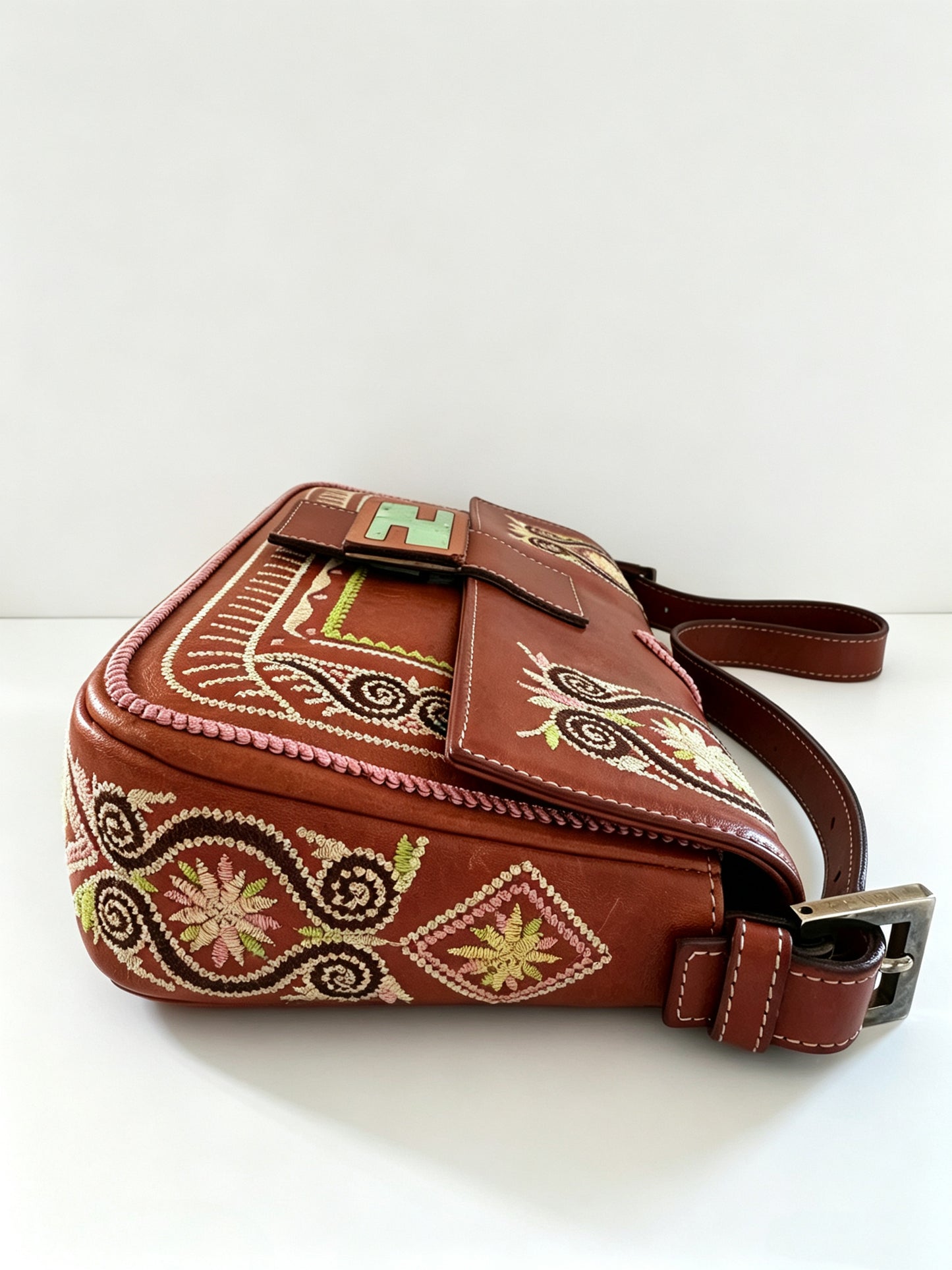 FENDI EMBROIDERED AZTEC BAGUETTE