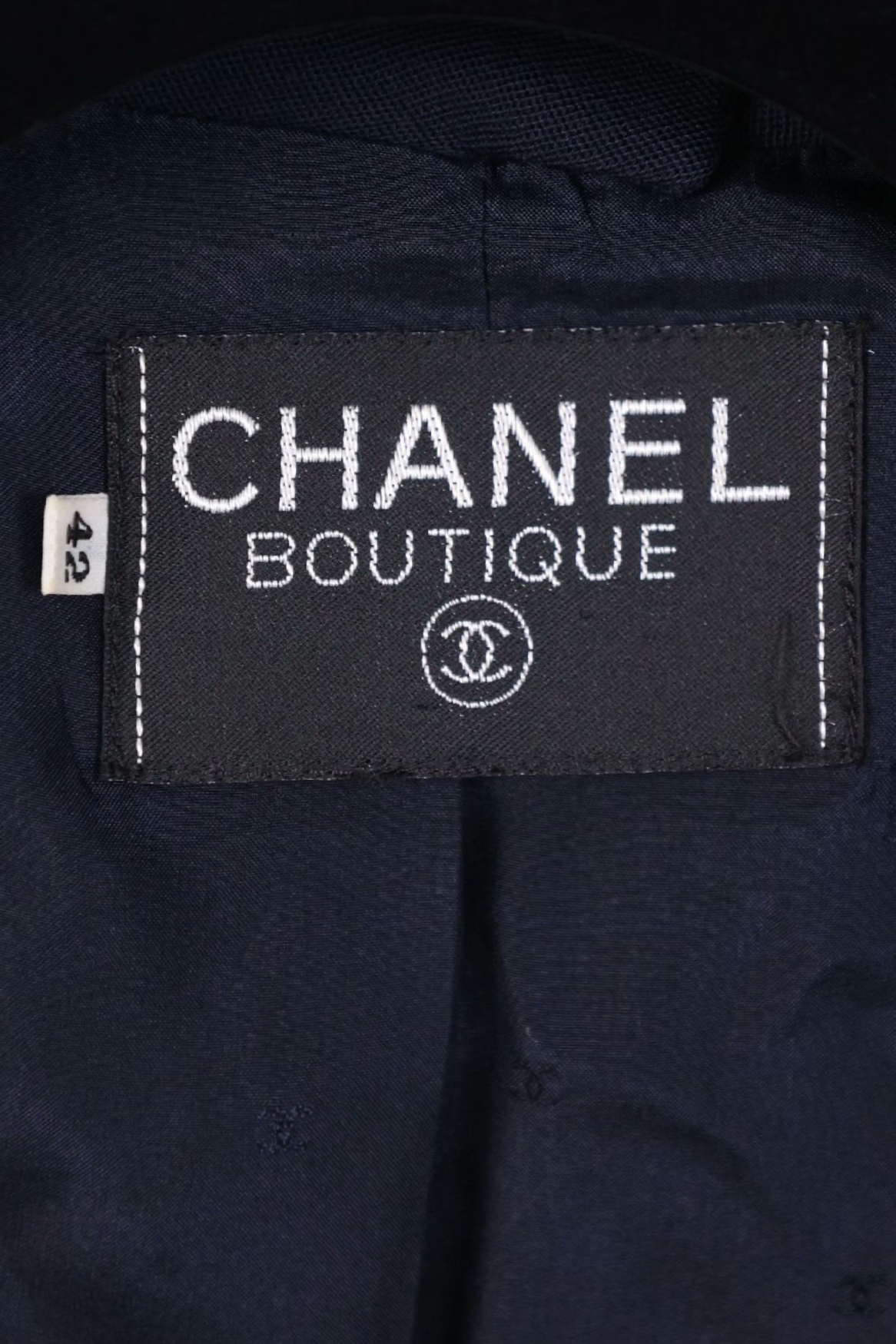 Vintage Chanel 91 Leather Logo Button Jacket