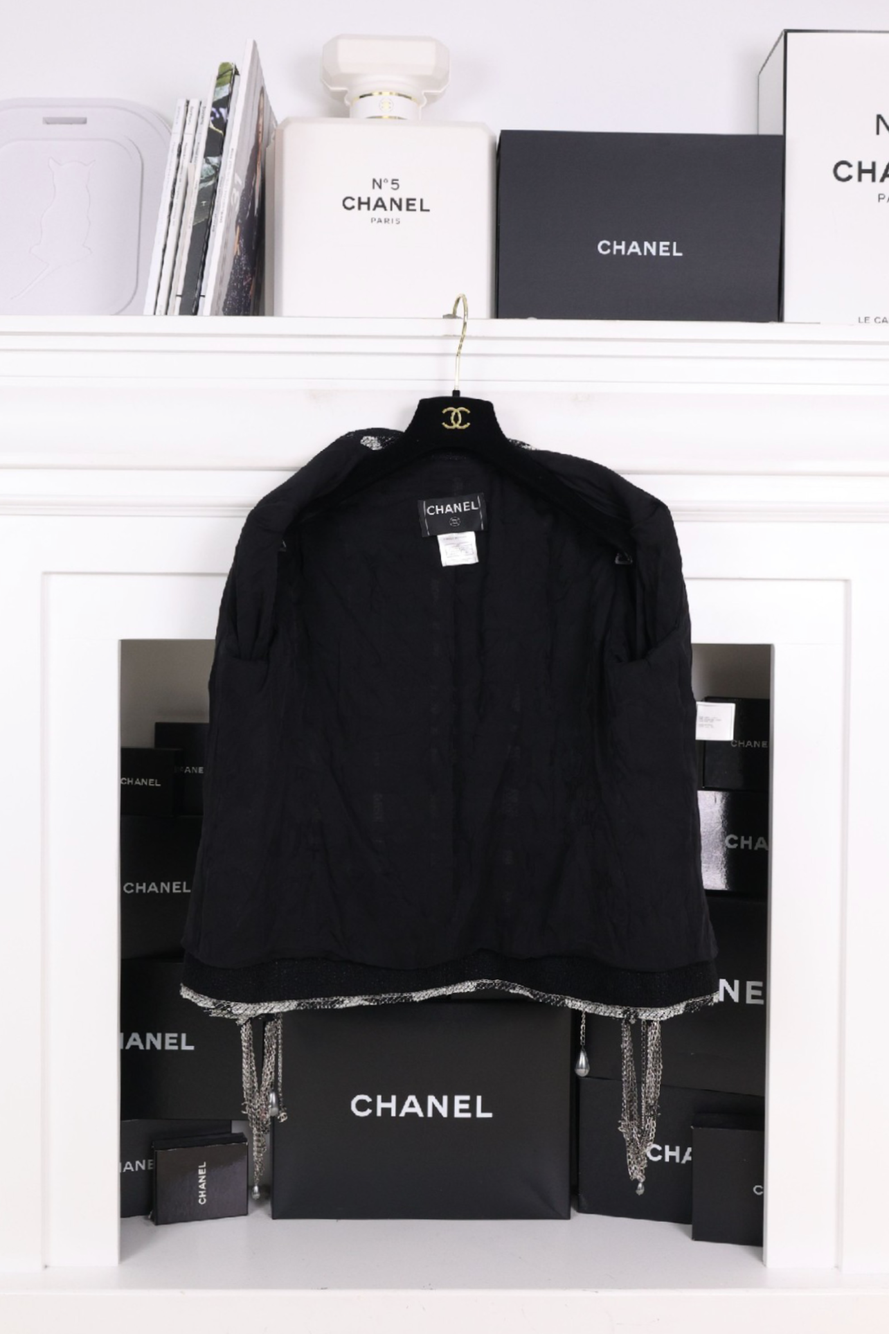 Chanel 08P Stripe Chains Jacket