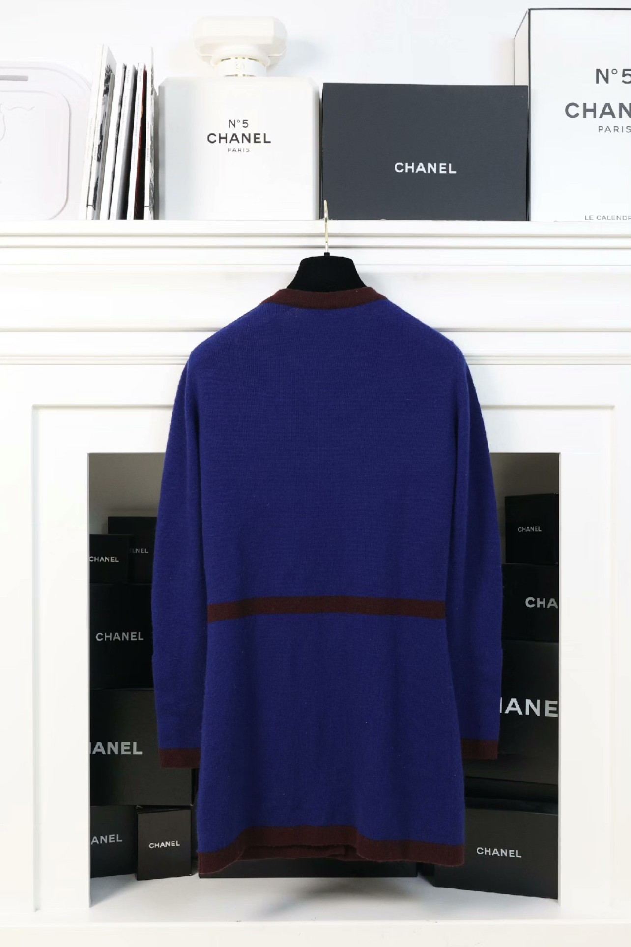 Vintage Chanel Blue Knitted Two Pieces Set