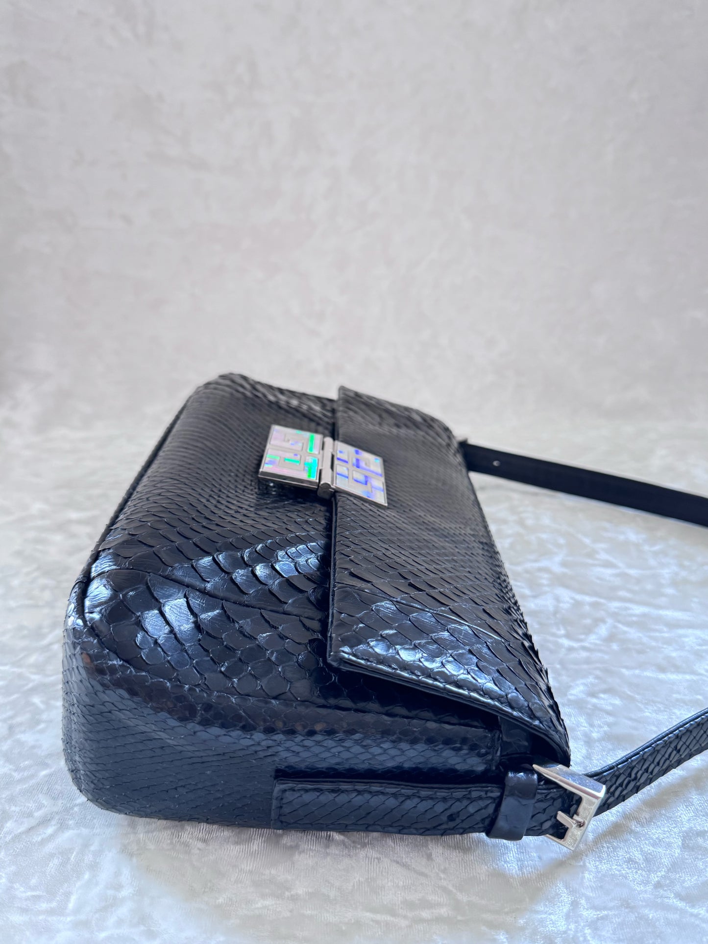 Givenchy Black Python Baguette