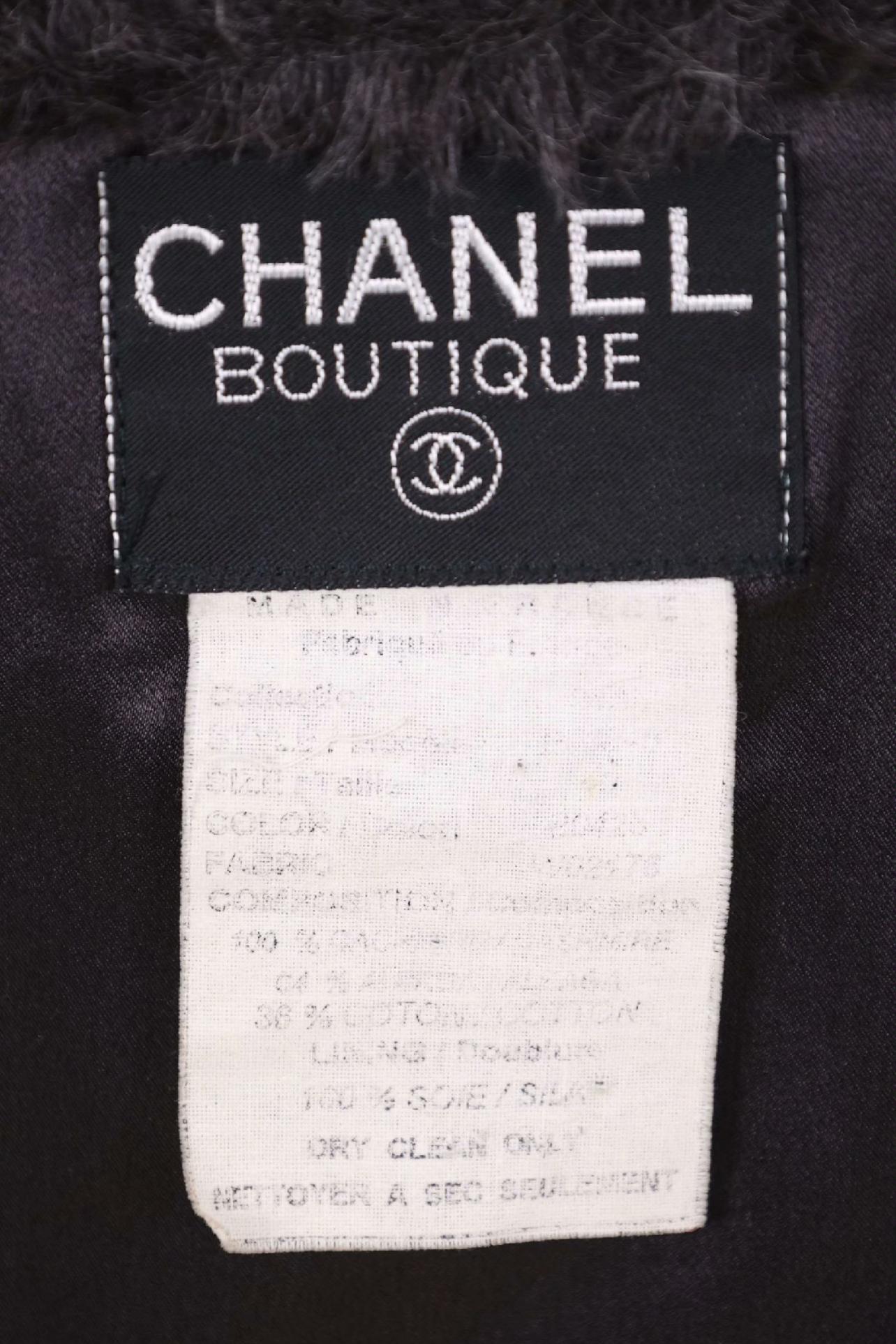 Vintage Chanel 94 CC Logo Fur Vest