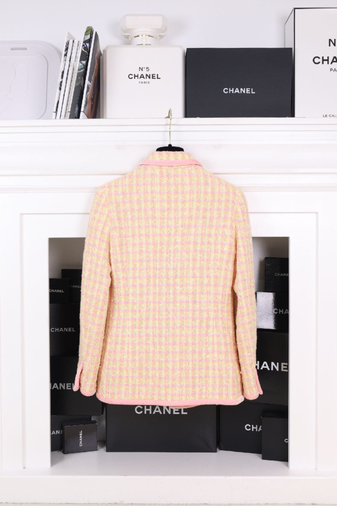 Vintage Chanel 96P Yellow Pink Grid Set