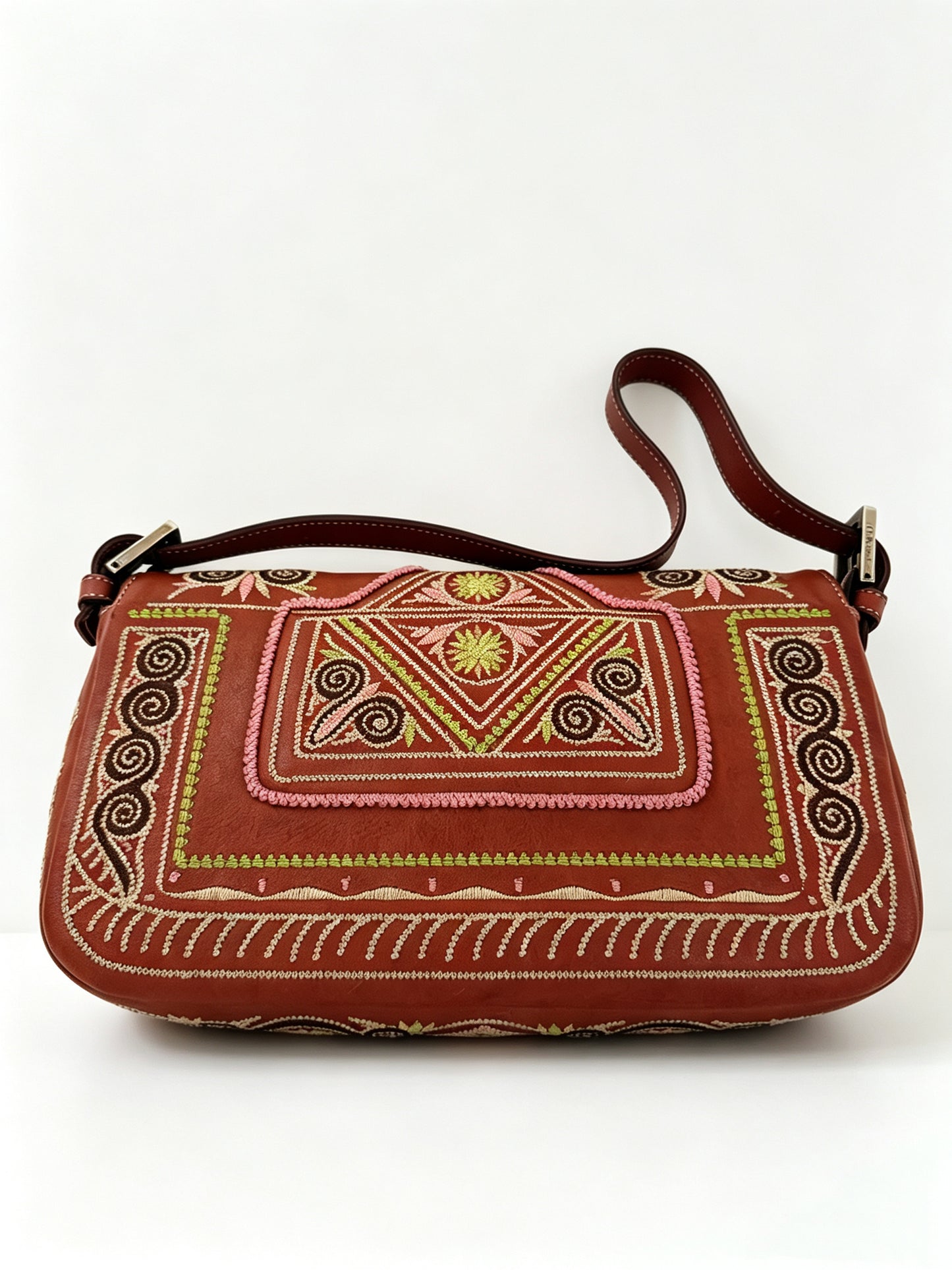 FENDI EMBROIDERED AZTEC BAGUETTE