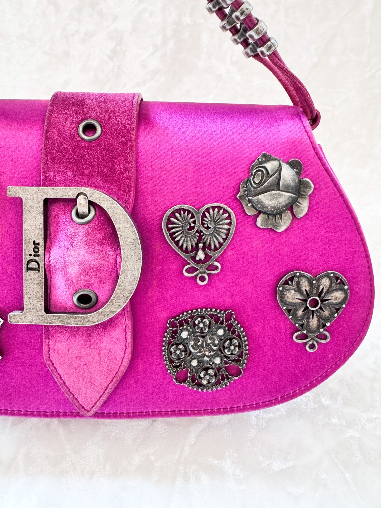 Christian Dior Pink Silk Batch Bag