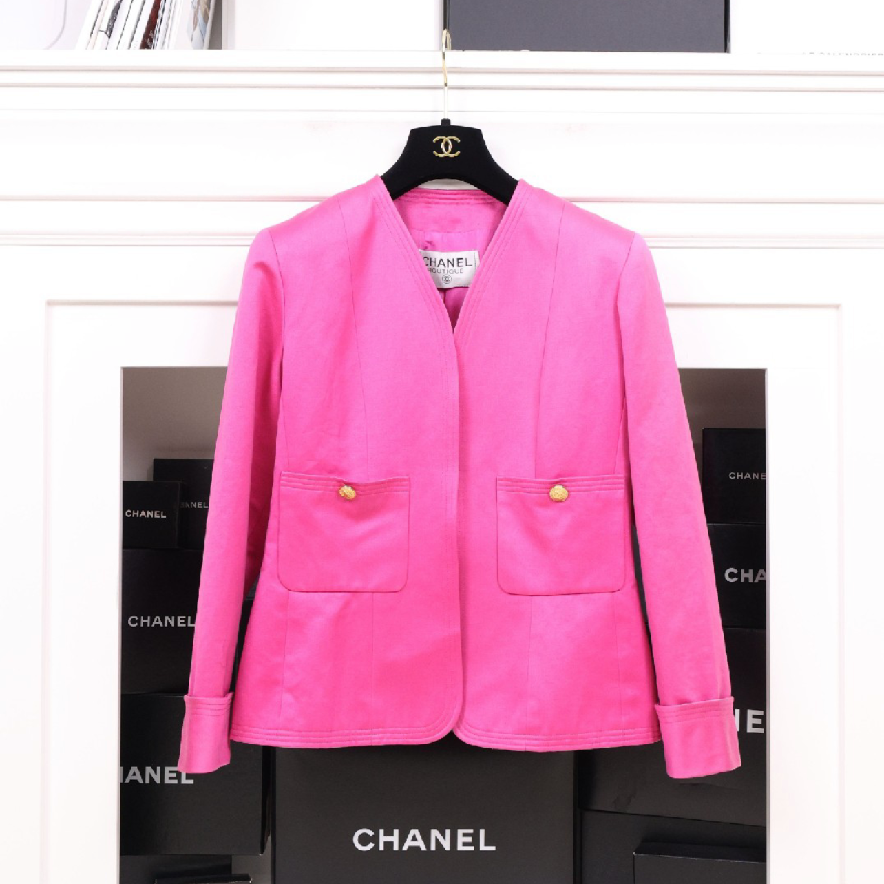 Vintage Chanel Hot Pink Silk Set