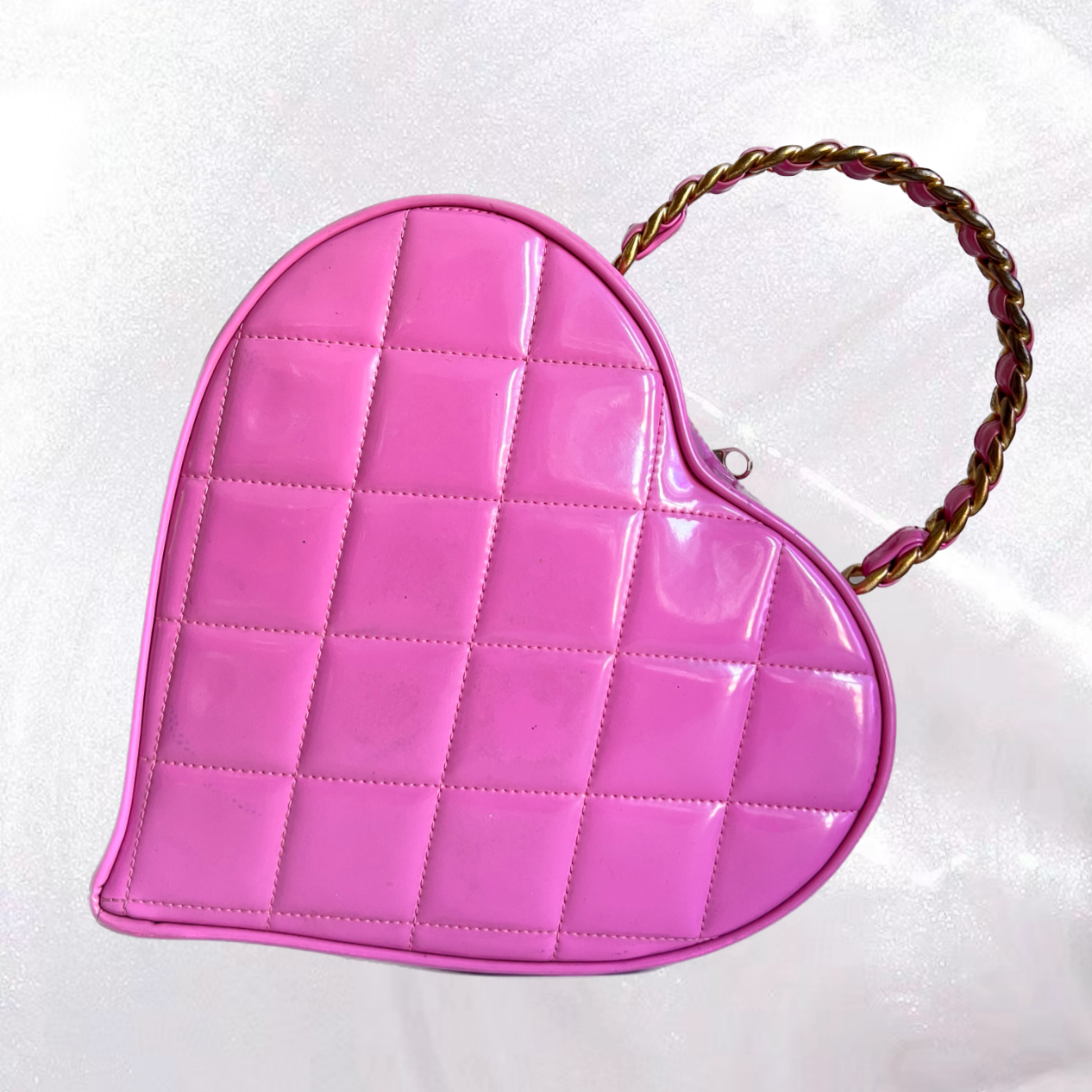 Vintage Chanel 1995P Barbie Pink Heart Shaped Vanity Bag