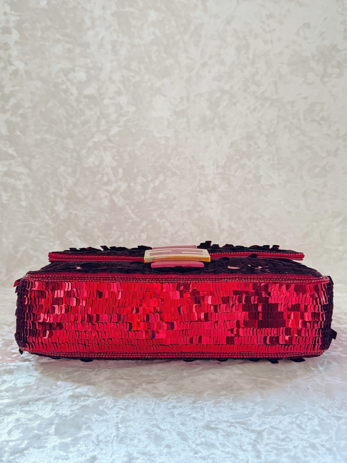 Fendi Re-Edition Red Sequins Baguette