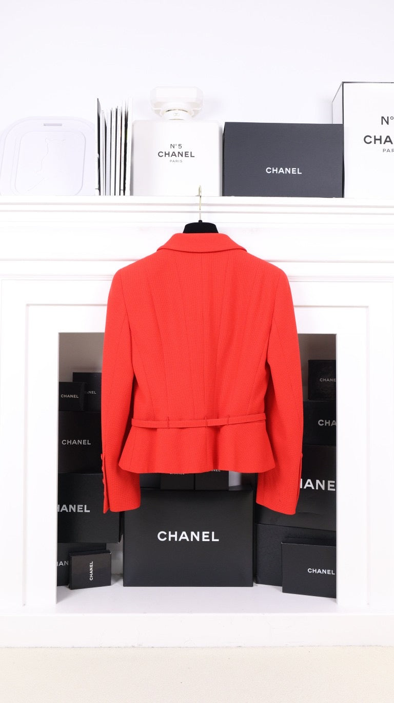 Vintage Chanel 95P Runway Red Tweed Set