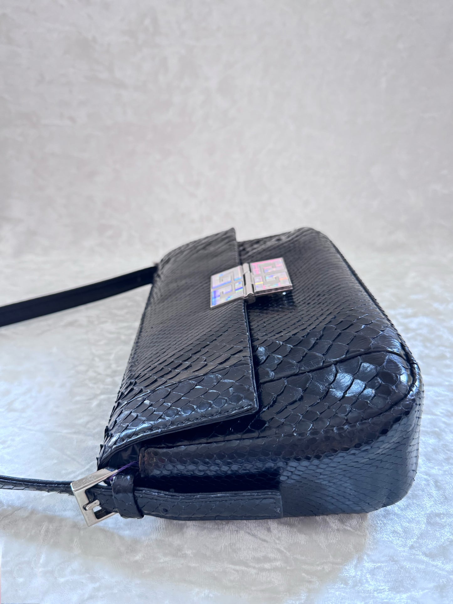 Givenchy Black Python Baguette