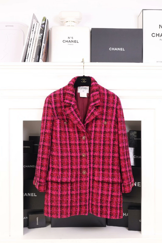 Vintage Chanel 95P Multicolor Grid Tweed Jacket