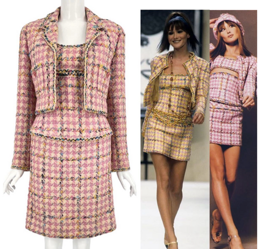 Vintage Chanel 1994P Pink Tweed Set