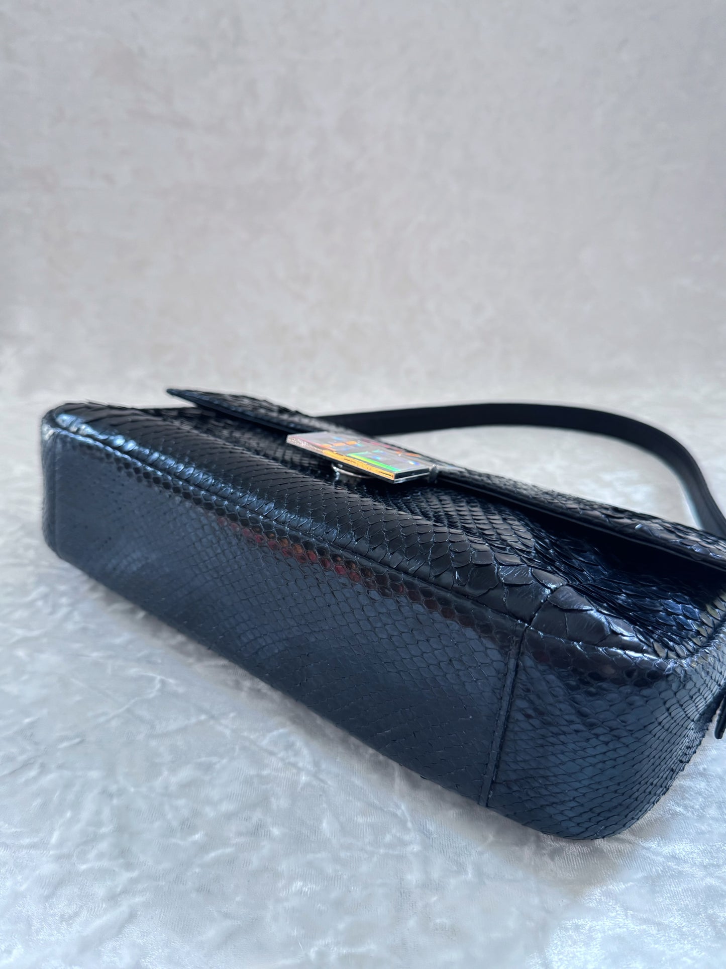 Givenchy Black Python Baguette